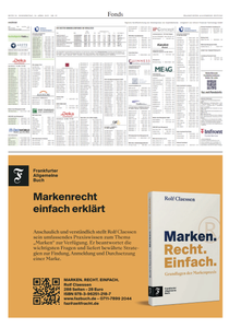 Anzeige in der F.A.Z. für Marken. Recht. Einfach.